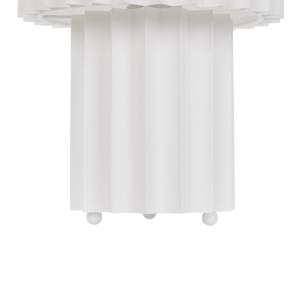 Lampada da comodino Base in lino bianco Paralume a tamburo in tessuto 40 cm Stile moderno Soggiorno Camera da letto