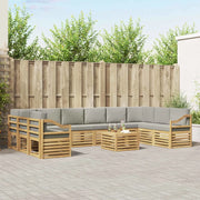 Set di divani da esterno 11 pcs Bianco e Grigio Chiaro