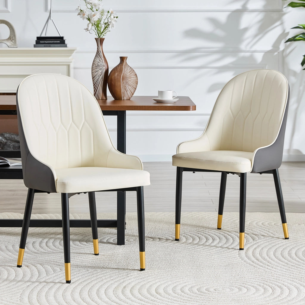 SEDIA da pranzo ergonomica Set da 2 91 cm in PU bianco e grigio scuro