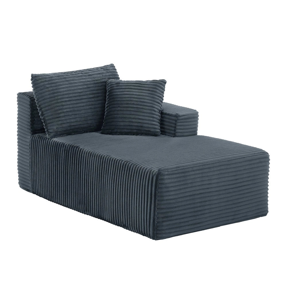 Divano angolare 3 posti con chaise longue ¨C Minimal ¨C imbottito in tessuto morbido
