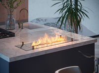 Bruciatore a Bioetanolo da Incasso 100x32x15 cm Insert Slim 1000 Nero con Vetro