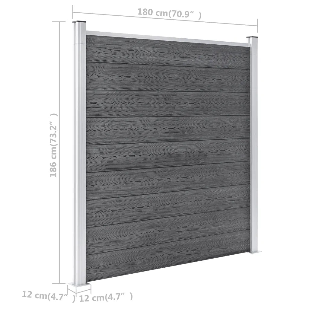 Pannello di Recinzione in WPC 353x186 cm Grigio