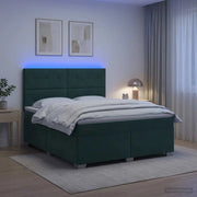 Letto box spring con materasso Verde Scuro 140 x 200 cm Velluto 3455123