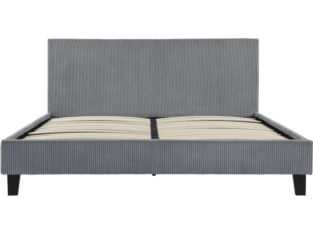 Letto in velluto a coste "Ambre" - 140 x 190 - Grigio