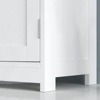 kleankin Mobile Sottolavabo a 2 Ante con Ripiano Regolabile e Intaglio a U, 60x30x60 cm, Bianco