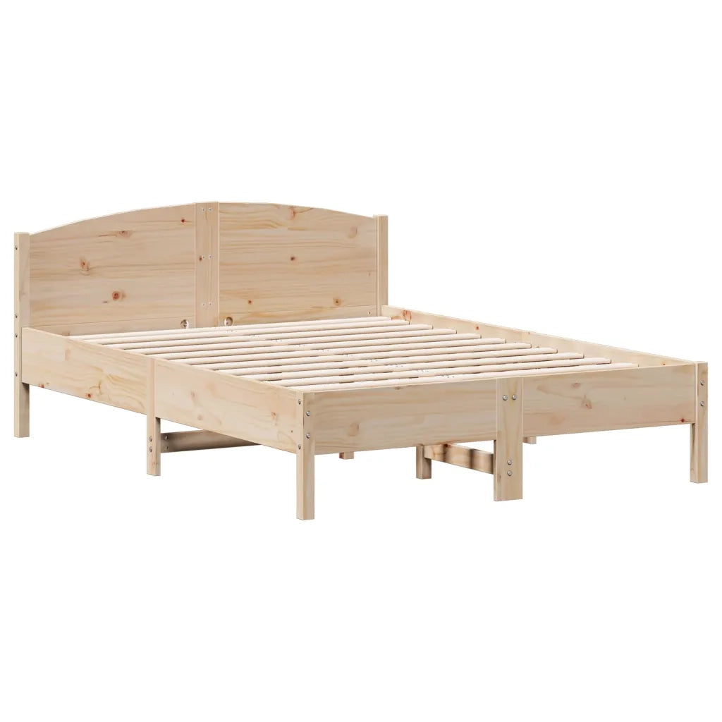 Letto senza Materasso 135x190 cm in Legno Massello di Pino 842606