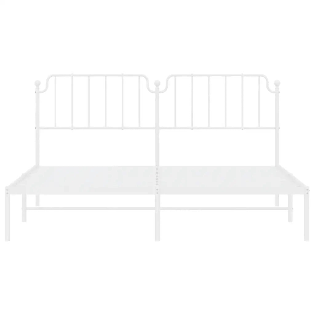 Giroletto con Testiera Metallo Bianco 183x213 cm 373941