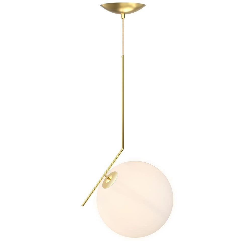 Lampadario Lampada Sospensione Sfera 20 cm Design Moderno Paralume Metallo Oro