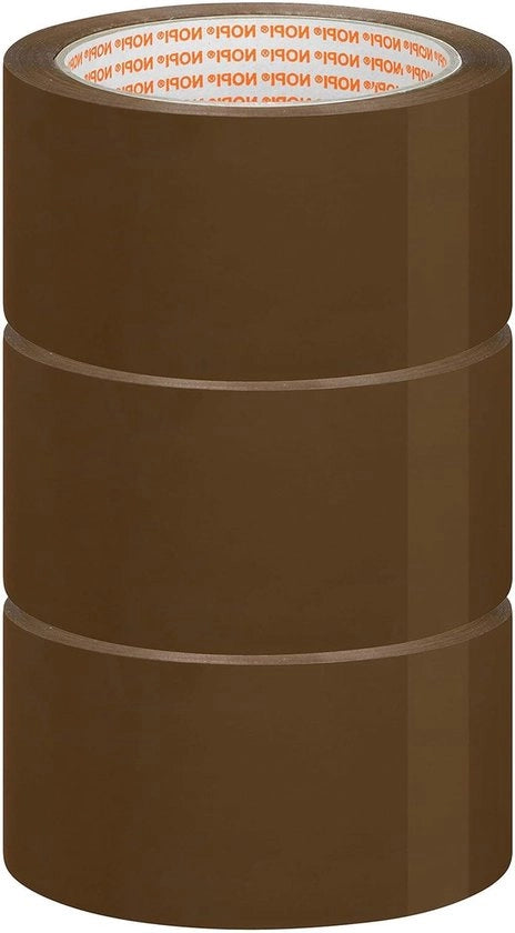 Tape per imballaggio universale a 3 strati, colore marrone, 66 m, larghezza 50 mm, pelle di carta