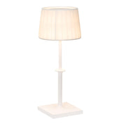 Lampada da Tavolo Ricaricabile Poldina Classic Zafferano Led Touch Dimmer - Design Elegante Senza Fili Bianca