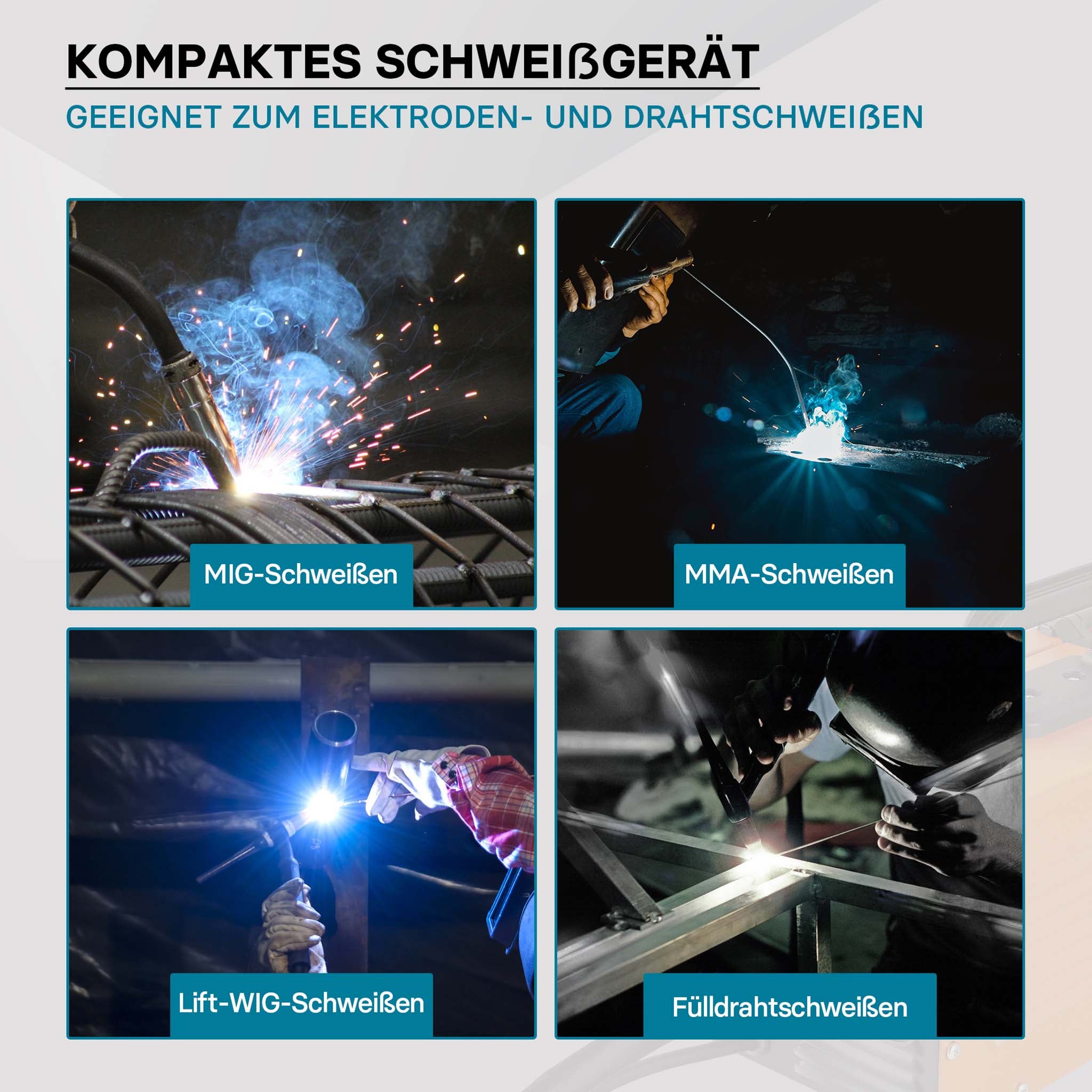 Saldatrice digitale IGBT 120A per saldatura MIG, MMA, FCAW, TIG