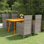 Set Mobili da Pranzo per Giardino 5 pz Grigio cod mxl 75728