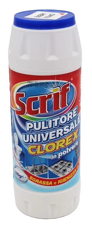 SCRIF DETERGENTE UNIVERSALE CLOREX IN POLVERE SGRASSA E IGIENIZZA FORMATO DA 500 GR