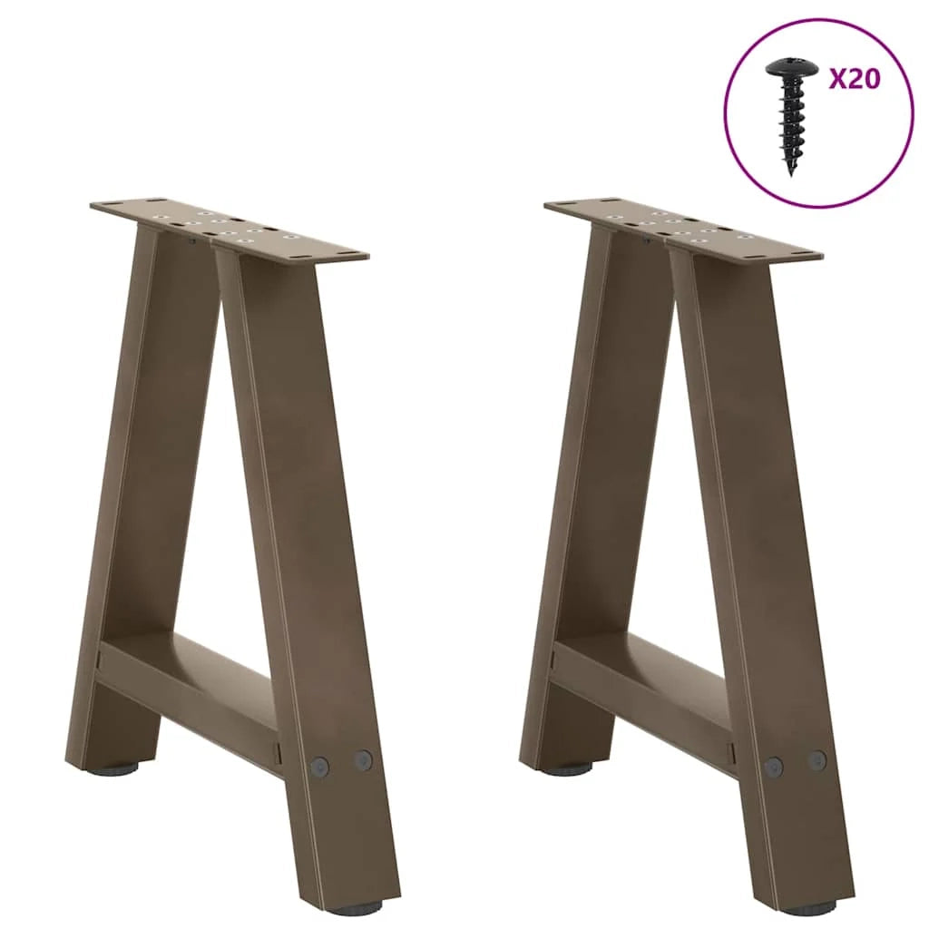 Set di 2 gambe regolabili per tavolino da caffè a forma di A 50 x 42-43 cm acciaio nero 02_0057115