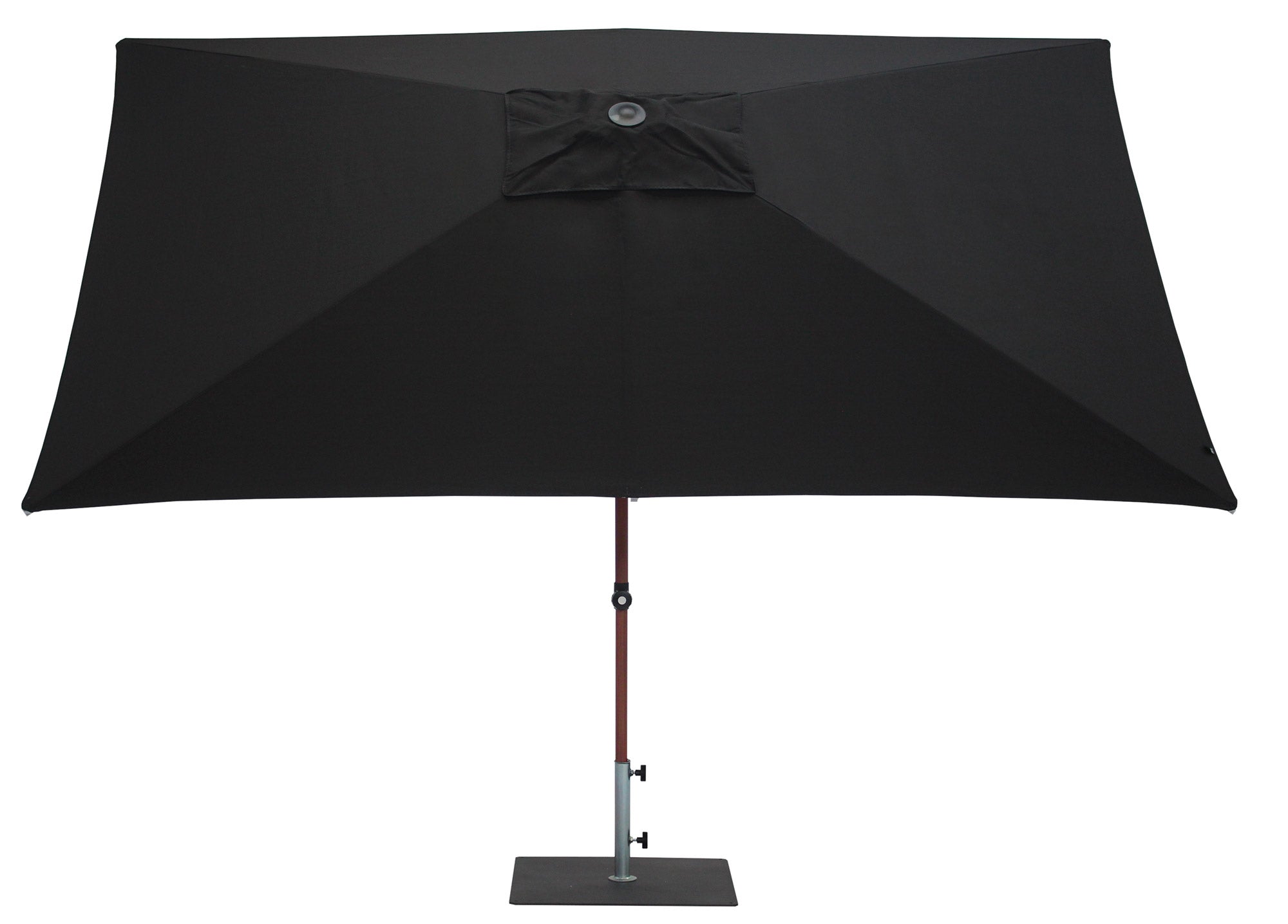 Ombrellone da Giardino 3x2 m Palo Ø38 mm in Alluminio Effetto Legno Tessuto Olefin Trend Wood Nero