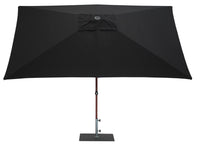 Ombrellone da Giardino 3x2 m Palo Ø38 mm in Alluminio Effetto Legno Tessuto Olefin Trend Wood Nero