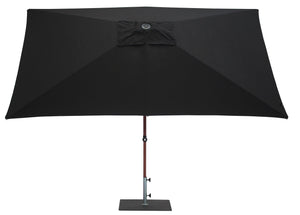 Ombrellone da Giardino 3x2 m Palo Ø38 mm in Alluminio Effetto Legno Tessuto Olefin Trend Wood Nero