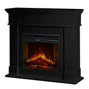 Camino Elettrico da Terra 110x36x100 cm Cambridge In Legno Nero