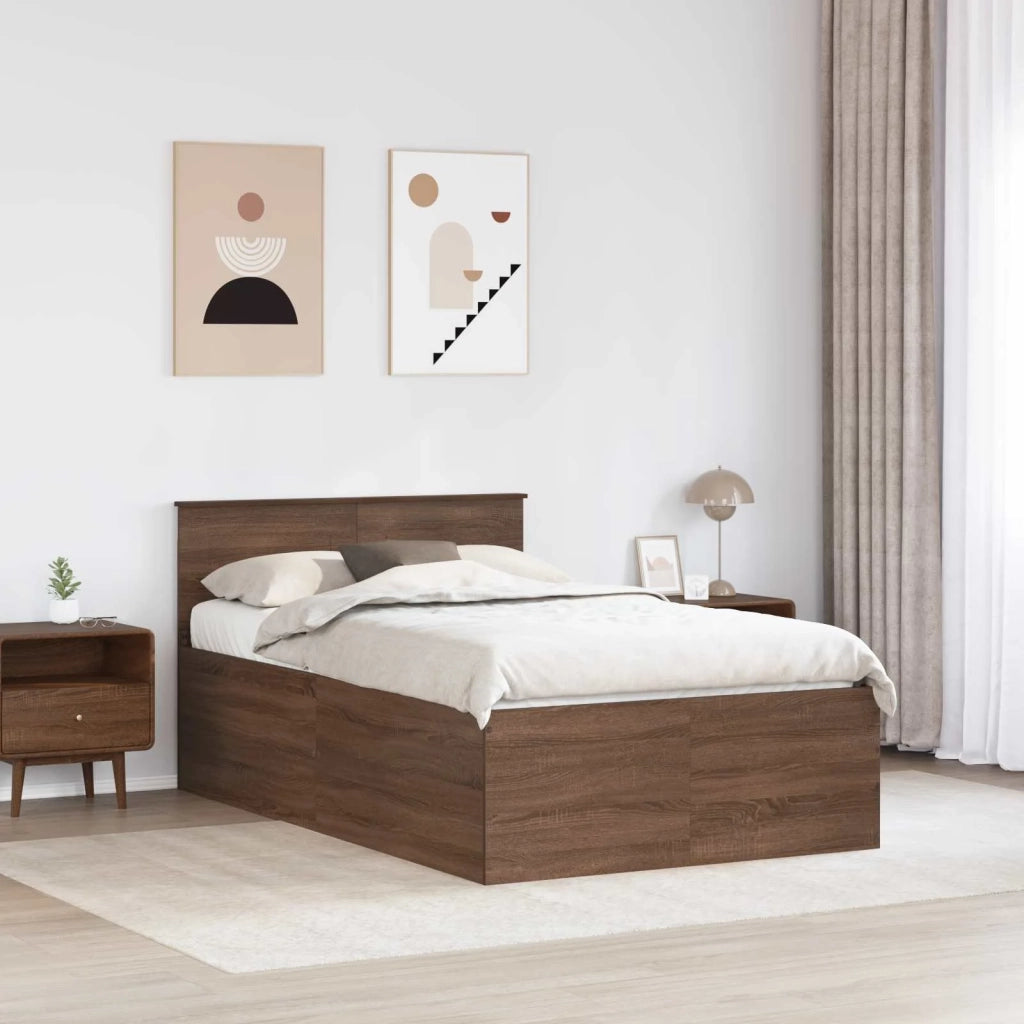 Struttura del letto con testiera Rovere Marrone 120 x 200 cm 3408605