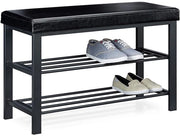 Banca per scarpe - Combinata di ripiano e gruccia - 1 pezzo - Legno e metallo - 49x81x31 cm