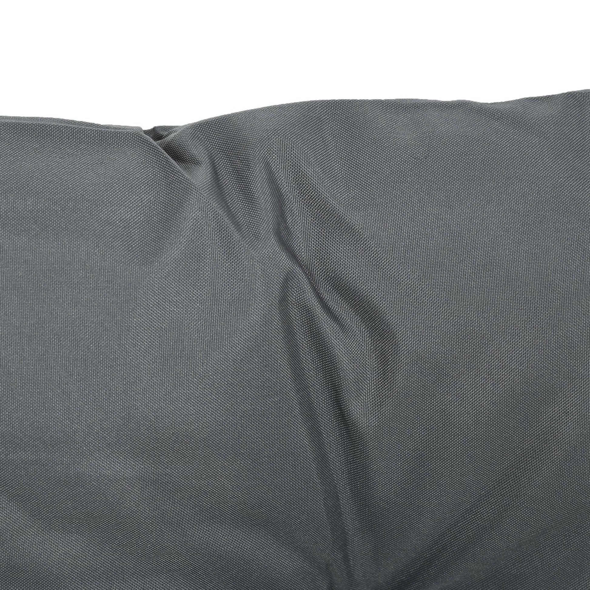 Set 2 Cuscini 50x98x8 cm per Sedie da Esterno in Poliestere e Cotone con Lacci Grigio