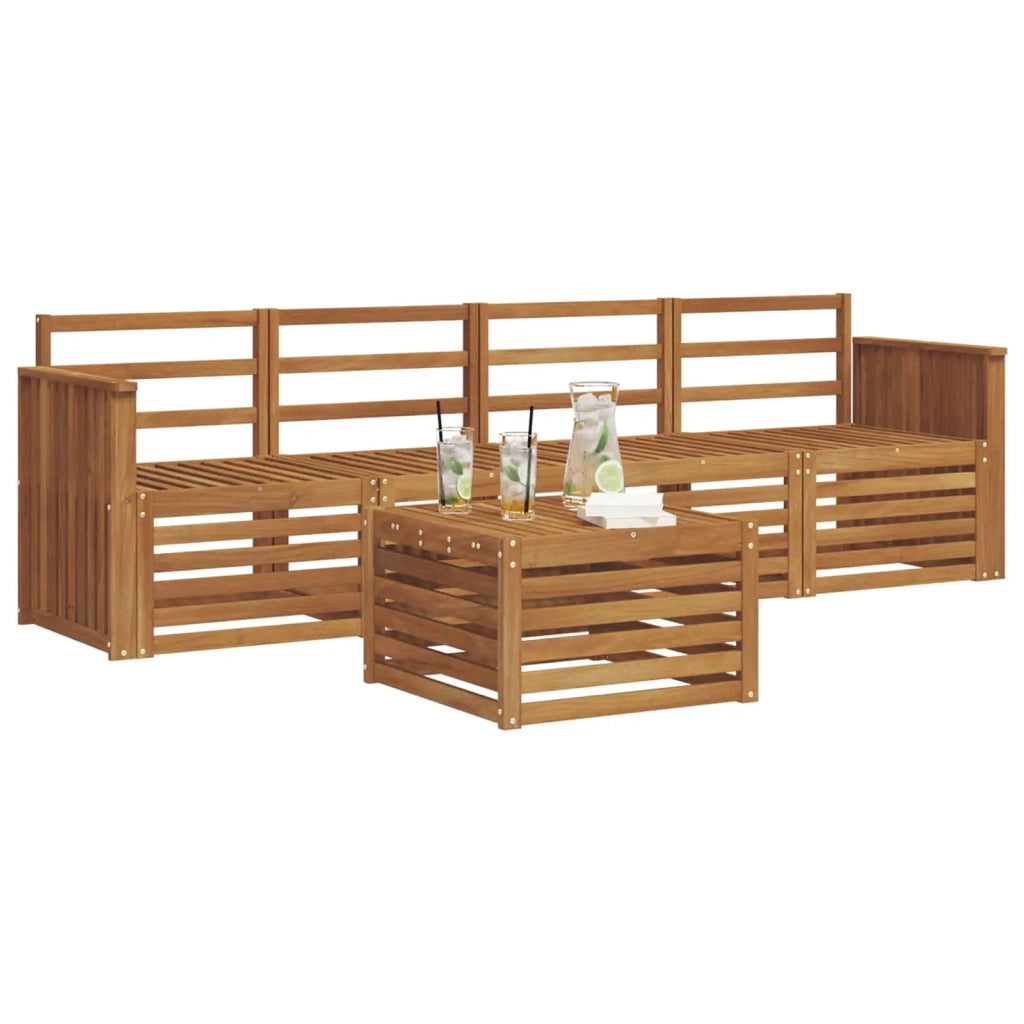 Set divani 5 pcs Naturale Legno di Acacia Massello 3374324