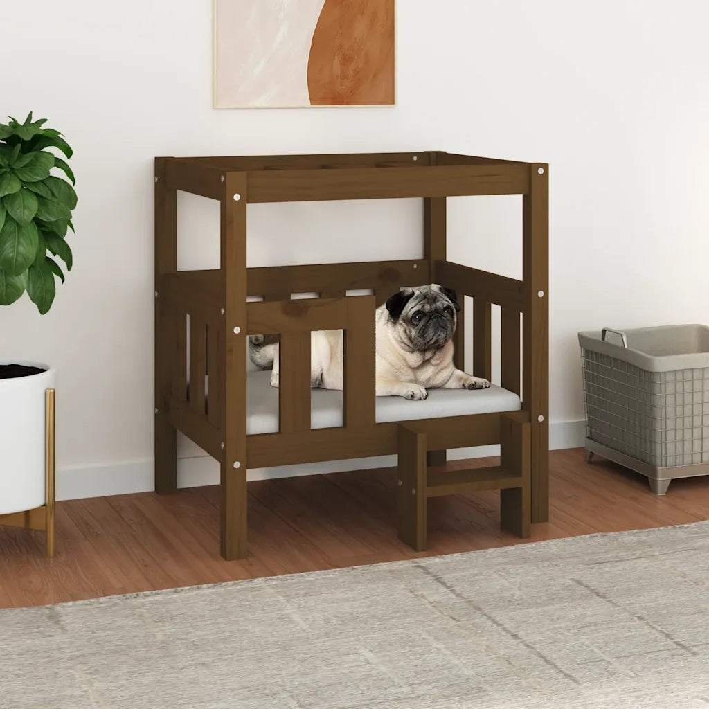 Cuccia per Cani Ambra 65,5x50,5x70 cm in Legno Massello di Pino 822375