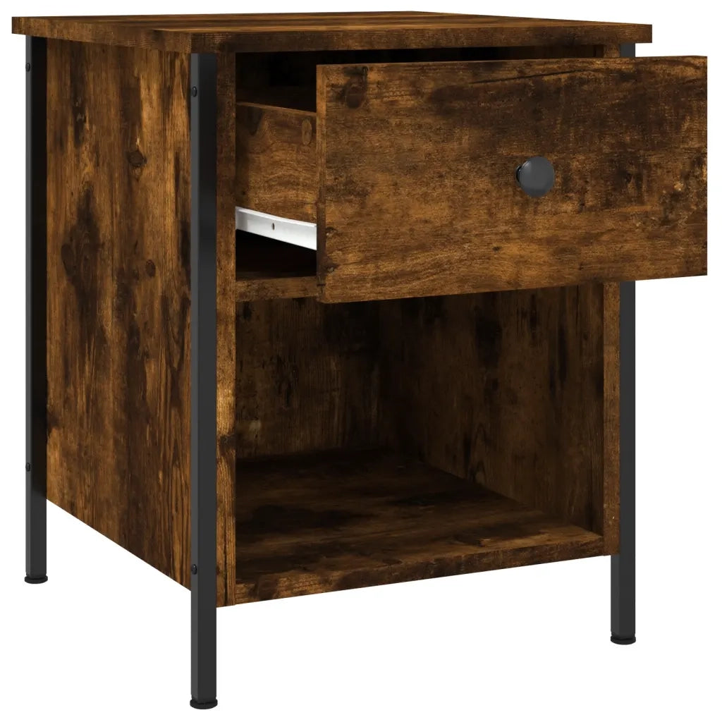 Comodino-Tavolino da notte Rovere Fumo 40x42x50 cm Legno Multistrato 107868