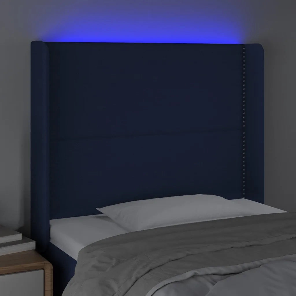 Testiera a LED Blu 103x16x118/128 cm in Tessuto cod mxl 33339