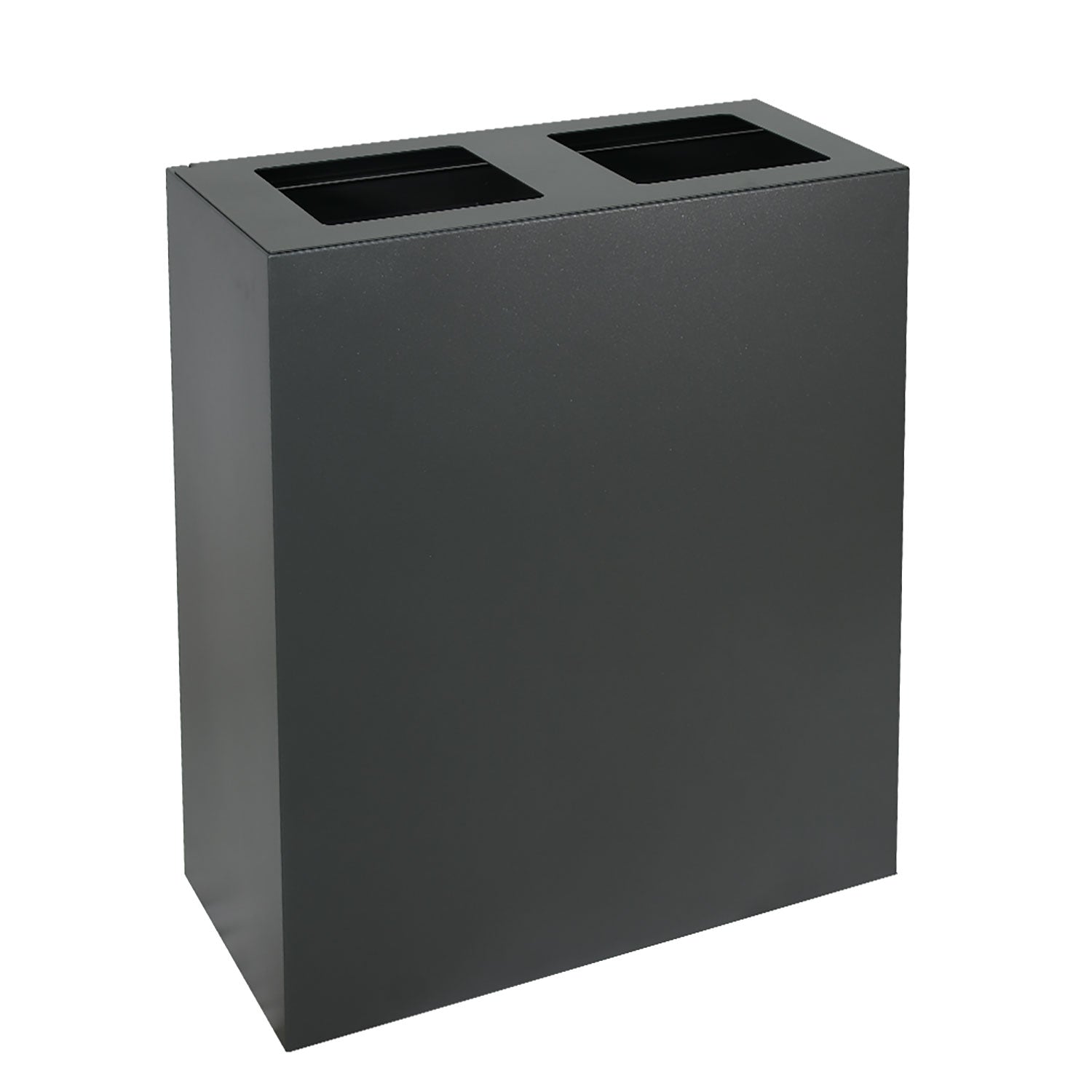 Pattumiera per Raccolta Differenziata 2 Scomparti Capacità 120 lt 60x30x80 cm in Acciaio Antracite