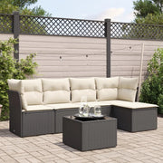 Set Divano da Giardino 6 pz con Cuscini Nero in Polyrattancod mxl 113283
