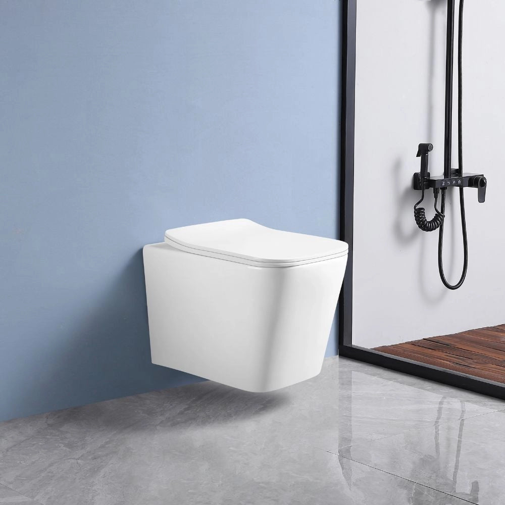 WC Sospeso YJ-2303 in Ceramica Bianco Lucido con Scarico a Parete – Design Moderno e Igiene Quotidiana