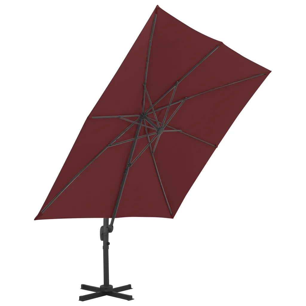 Ombrellone a Sbalzo con Palo in Alluminio 400x300 cm Bordeaux 312315