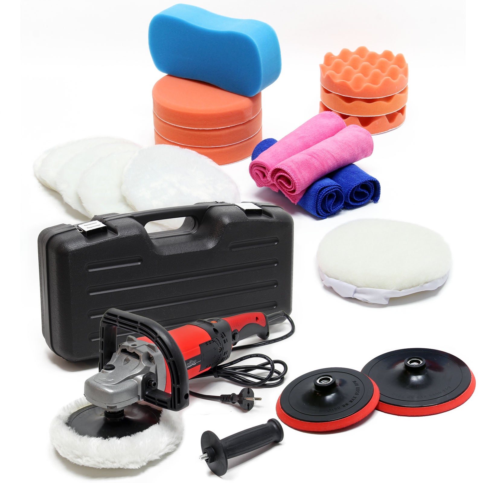 Set lucidatrice con 26 pezzi 1500W 3000 giri/min Lucidatrice levigatrice 6 livelli