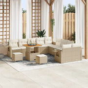Set Divano da Giardino con cuscino 13 pcs Beige polyrattan