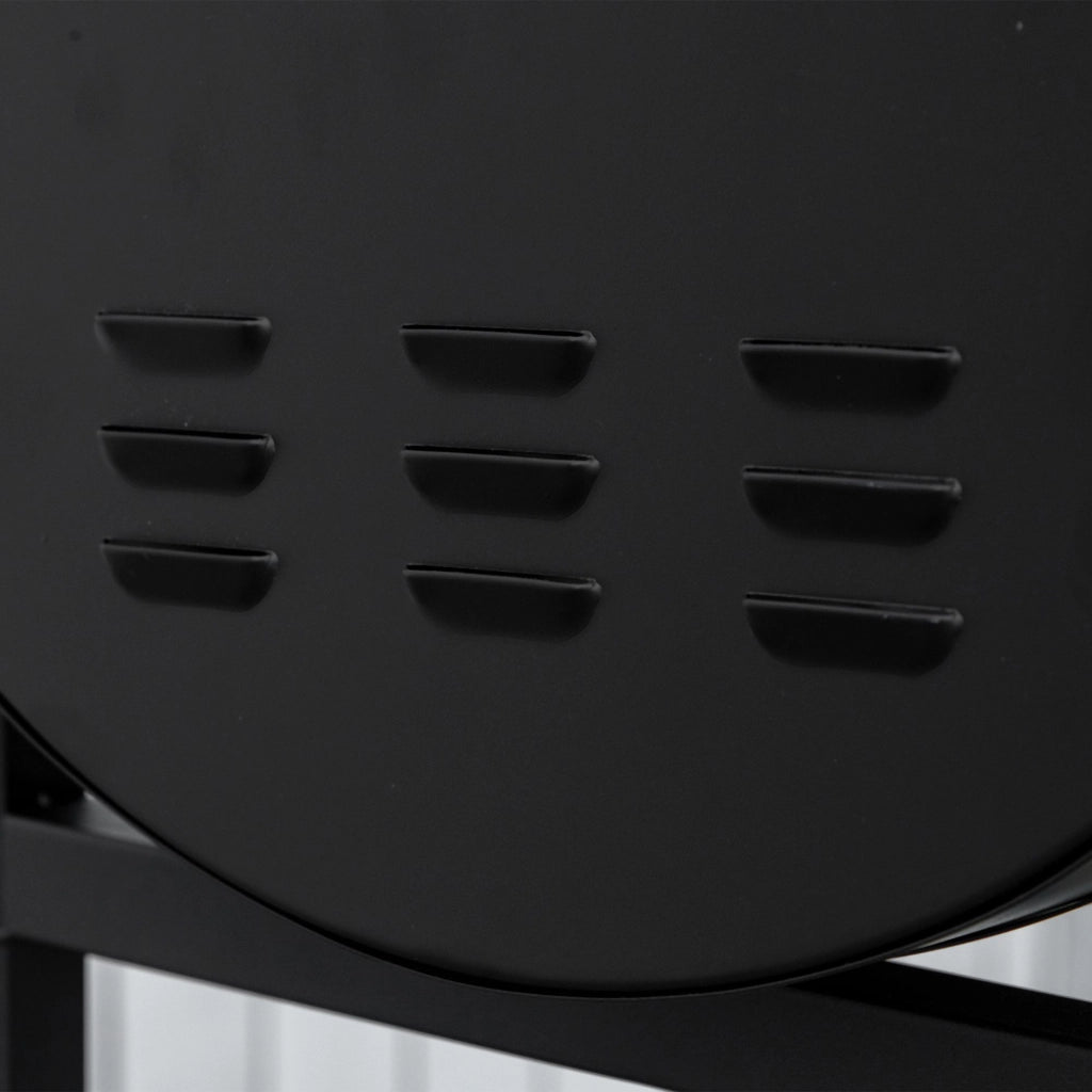 Easycomfort Barbecue in Acciaio con 2 Griglie Indipendenti, 2 Ruote e Ripiano Inferiore | Nero | 90cm x 45cm x 96cm
