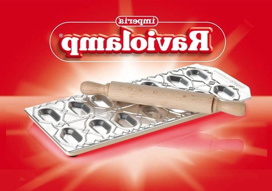 Moldi per 14 Ravioli Pesciolini - Legno Argento/Bruno - Accessori di Pasta