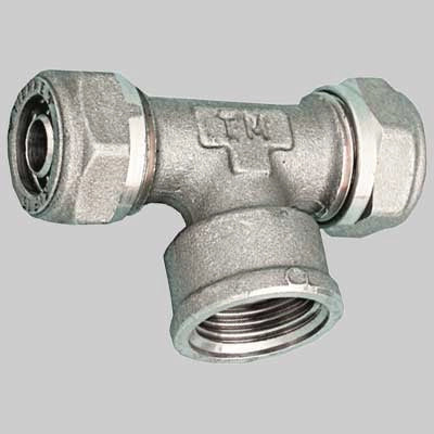 RACCORDO A TEE FEMMINA PER TUBO COBRAPEX  22 x 3/4 x 22 S. 3     TIEMME