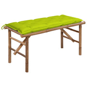 Panca da Giardino Pieghevole con Cuscino 118 cm in BambÃ¹cod mxl 96508