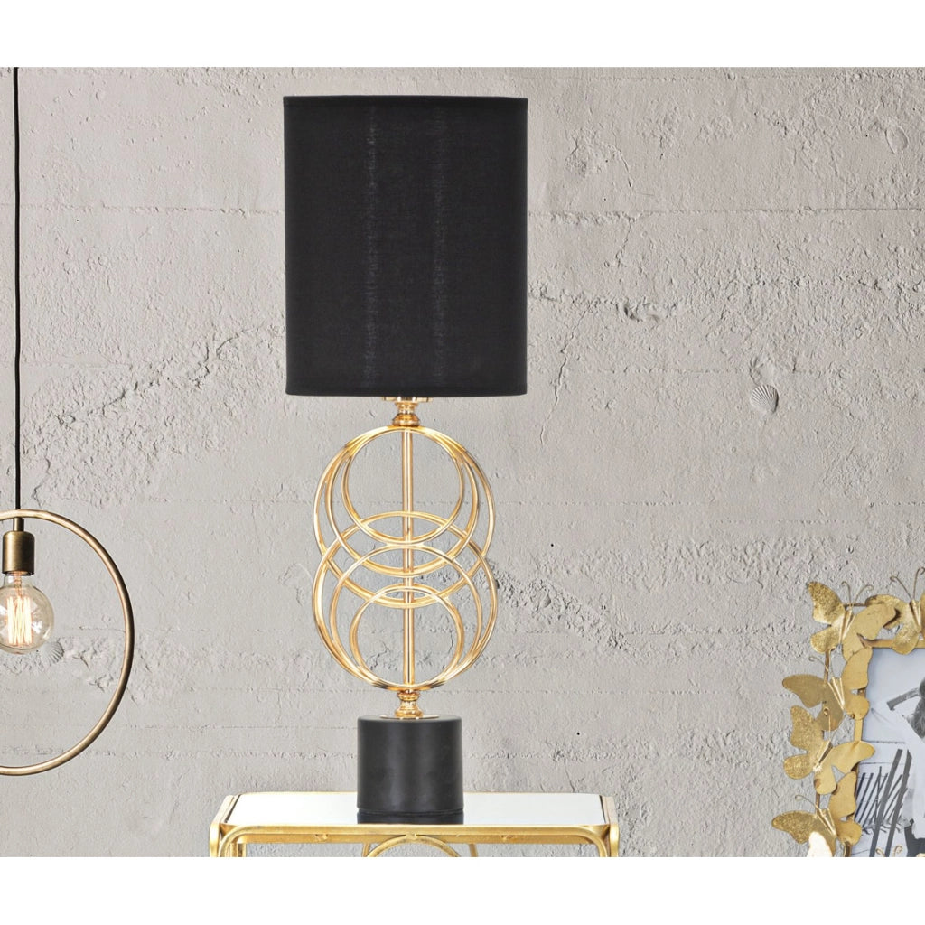 Lampada da Tavolo VKH134, Nero, Metallo, 22,5x22,5x65 cm