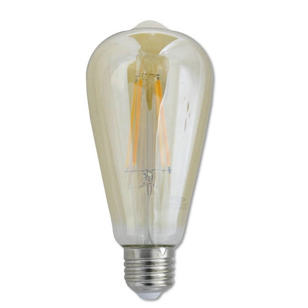 Trade Shop - Lampadina Led Filamento 8w St64 E27 Luce Calda 2600k 880lmn Vetro Ambrato T64-oc -