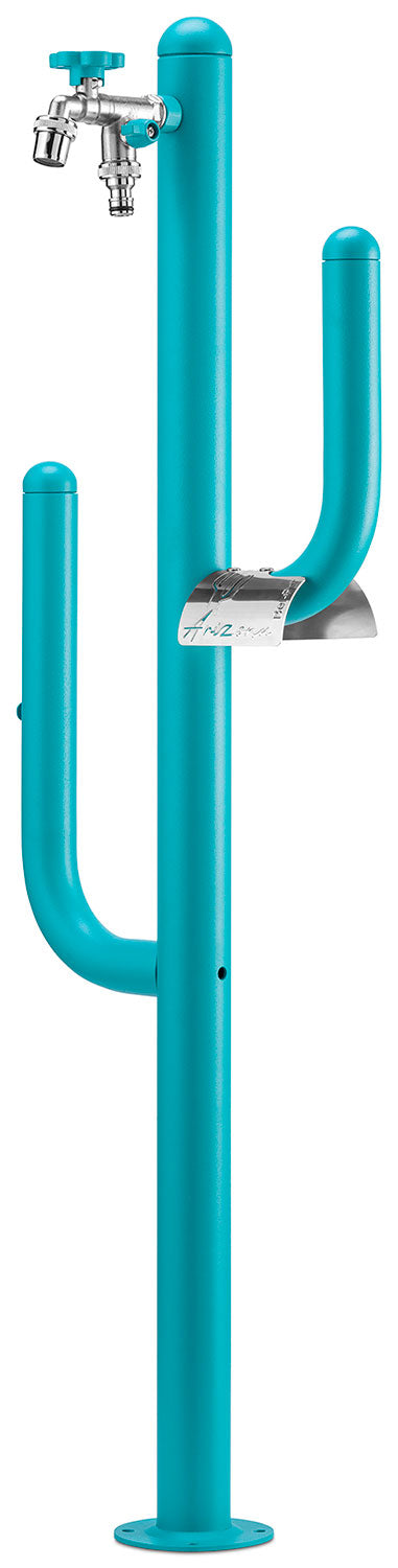 Fontana a Colonna Rubinetto Doppio in Ottone e Porta Tubo Arizona Belfer 42/ARZ Turchese