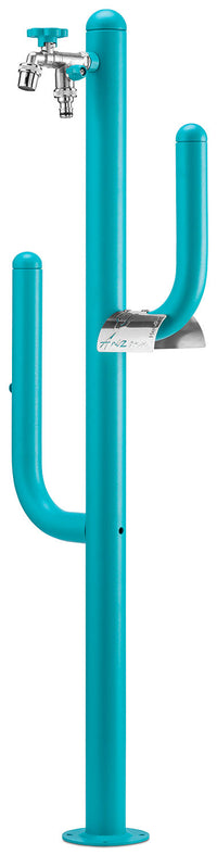 Fontana a Colonna Rubinetto Doppio in Ottone e Porta Tubo Arizona Belfer 42/ARZ Turchese