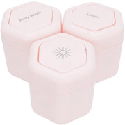 Set di contenitori per viaggio da 3 - Contenitori magnetici - Resistenti all'acqua - Riciclabili - Ideali per la cura della pelle - Apertura ampia - Contenitori per viaggio