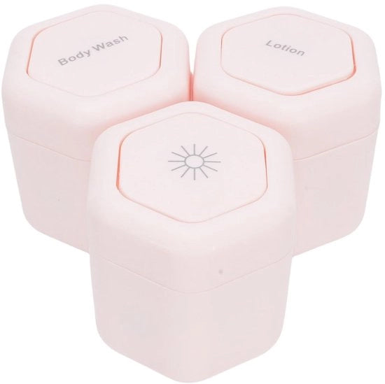 Set di contenitori per viaggio da 3 - Contenitori magnetici - Resistenti all'acqua - Riciclabili - Ideali per la cura della pelle - Apertura ampia - Contenitori per viaggio