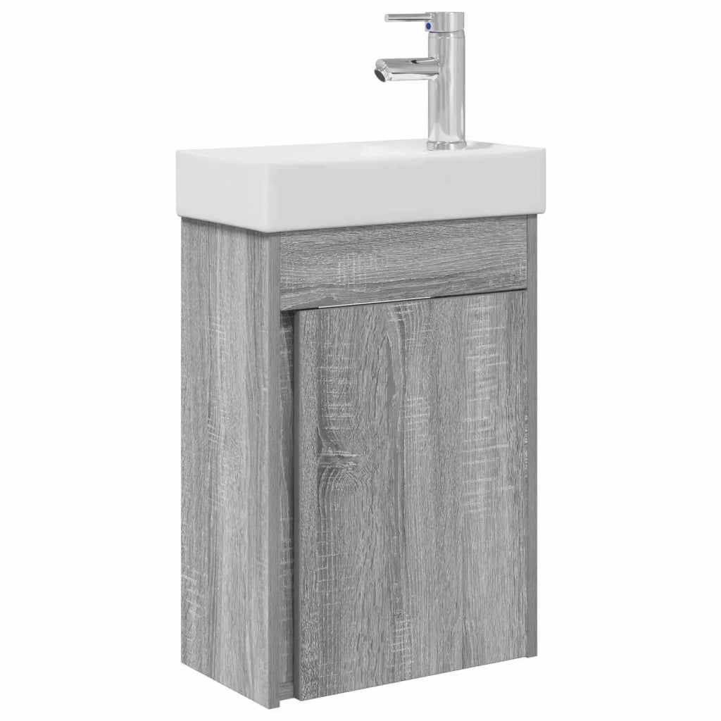 Mobile bagno con rubinetto Sonoma grigio 40,5 x 22,5 x 62 cm