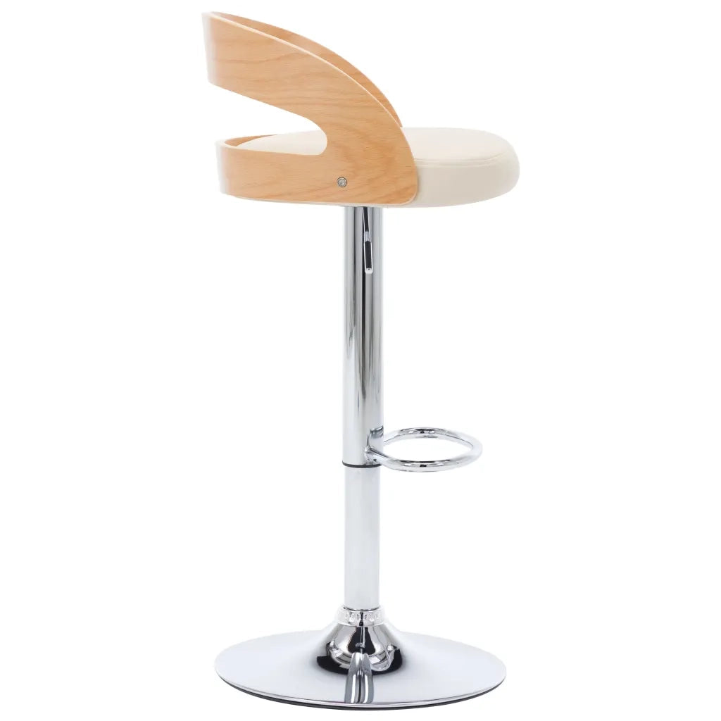 Sgabelli da Bar 2 pz Crema in Similpelle e Legno Curvato 283147