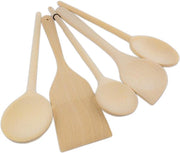 Set di 5 accessori da cucina in legno di betulla, spatola in legno, cucchiaio di legno per cucinare e molto altro, accessori da cucina eleganti