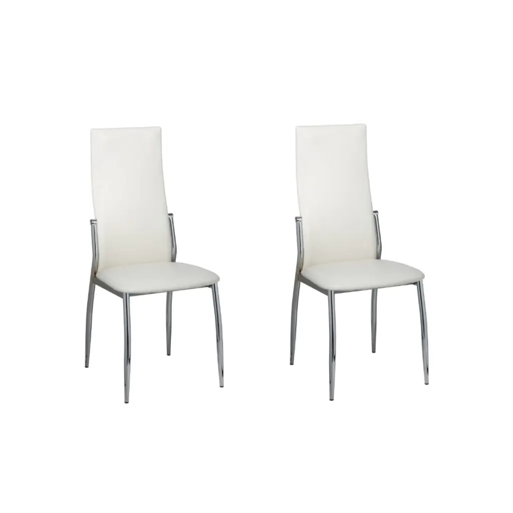 Sedie da Pranzo 2 pz Bianche in Similpelle 60571