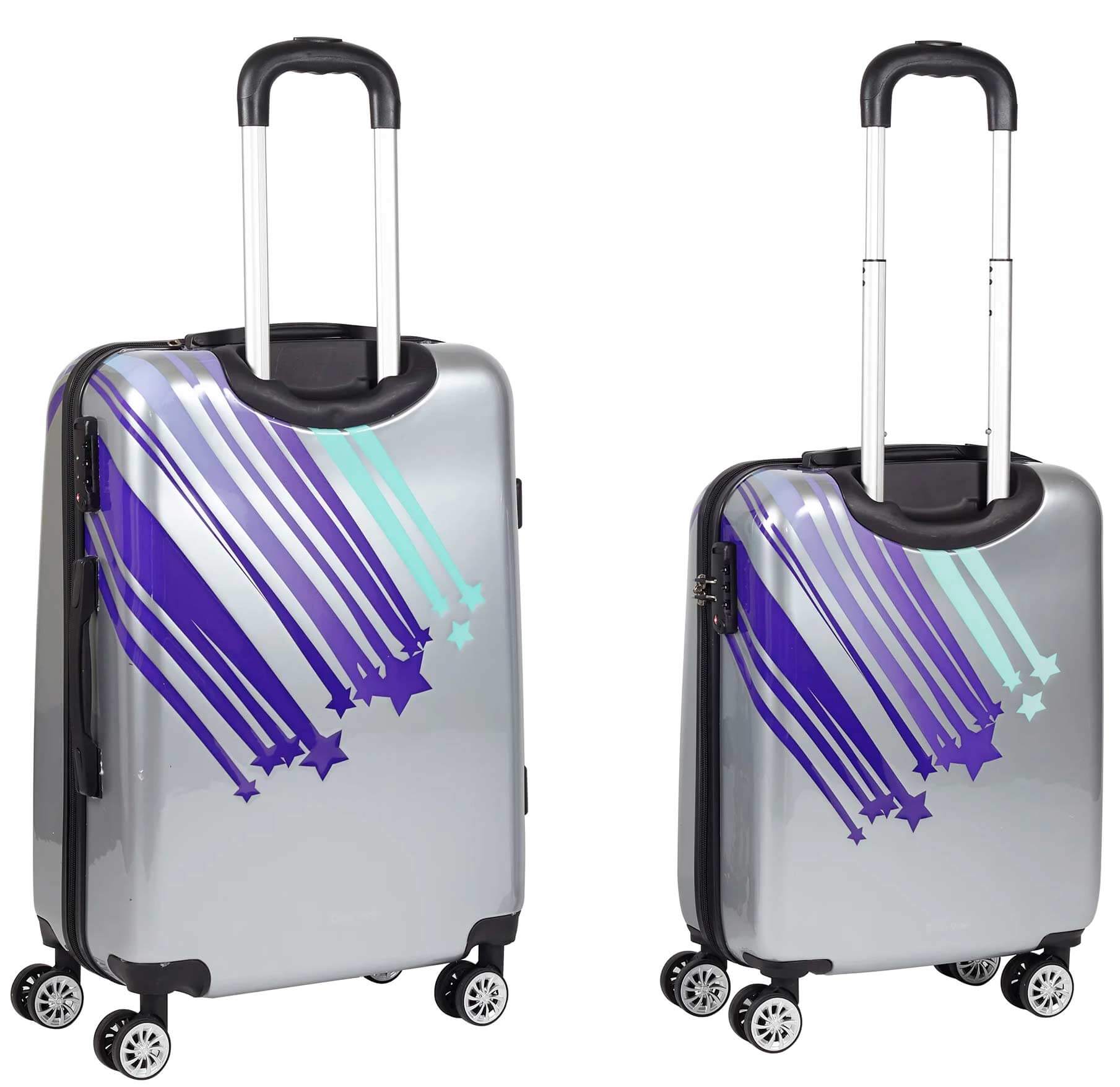 Set 2 Valigie Trolley Rigide in ABS 4 Ruote TSA Barbie Adult Silver